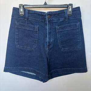 LC Lauren Conrad Super High Rise Denim Patch Pocket Shorts Size 10